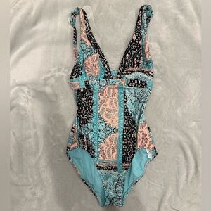 SEAFOLLY Australia One Piece Swimsuit Sz 12 Floral